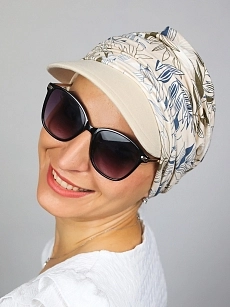 Turban s odnímatelným kšiltem - béžový vzor.jpg